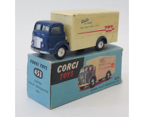 Corgi Diecast Model Toy _ 453 Commer 'Walls' Refrigerator Van (model gd., box poor) 
