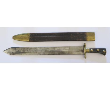 A Nineteenth Century Prussian Short Sword with scabbard, blade 44.5cm 