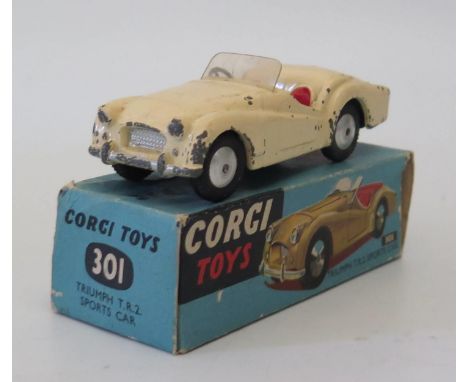 Corgi Diecast Model Toy _ 301 Triumph TR2, model and box fair 