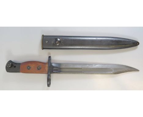 A 1946 M1 Garand Bayonet with scabbard , blade 20cm 