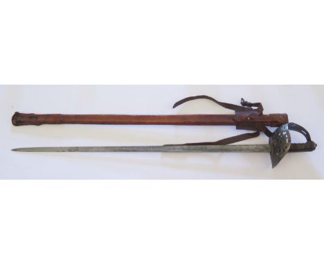 A Victorian 1895 Pattern Officer's Sword with scabbard, blade 82cm 