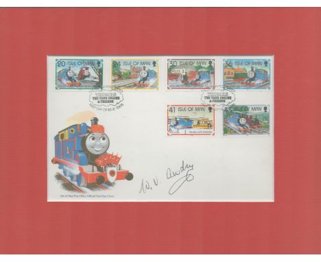Wilbert Awdry signed 11x8 inch approx mounted Thomas the Tank Engine FDC double PM Thomas the Tank Engine and Friends First D