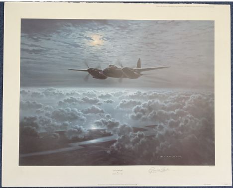 WW2. Gerald Coulson signed colour print titled Pathfinder by Coulson. Signed in pencil. Limited edition 59 of 500. tape on re