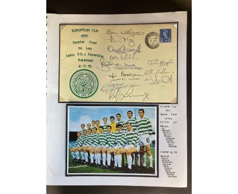 Celtic Lisbon Lions multiple signed 1970 European Cup football cover v Fiorentina. Signed by 11 of the team including McNeil,