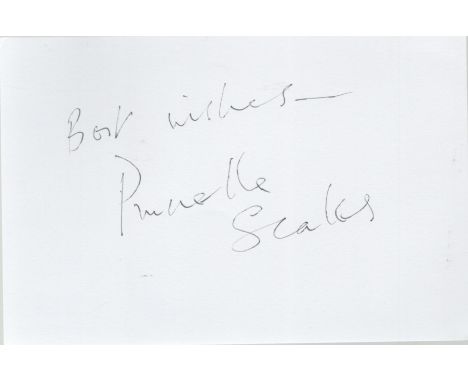 Prunella Scales signed 6x4inch white card. Good condition. All autographs are genuine hand signed and come with a Certificate