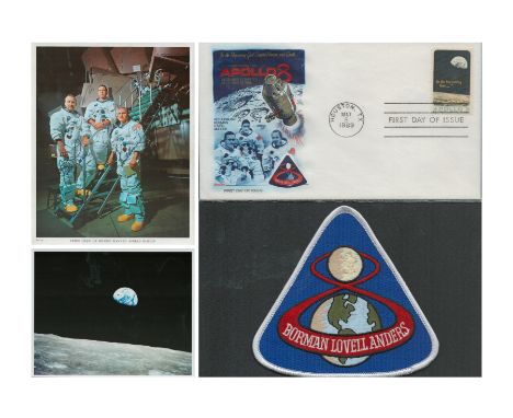 Space. Apollo VIII Collection. James Lovell William Anders and Frank Borman Signed 10 x 8 inch NASA colour photo. 10 x 8 inch