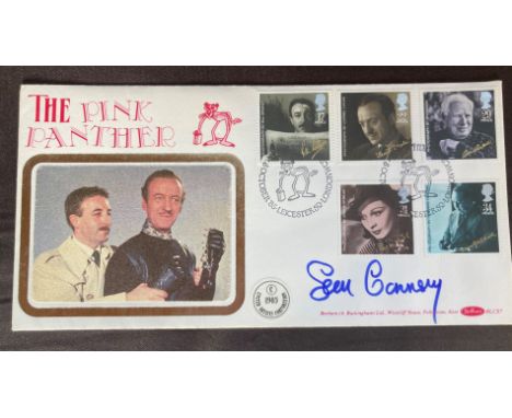 James Bond Sean Connery signed rare 1985 Benham Films official FDC, Pink Panther. Good condition. All autographs are genuine 