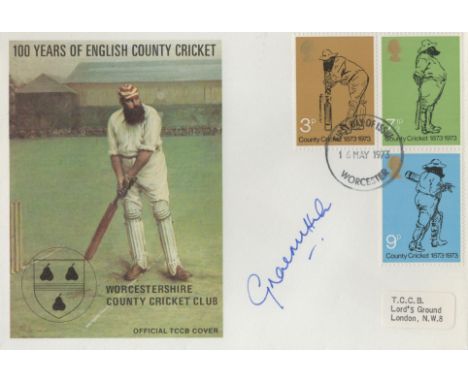Cricket Graeme Hick signed 100 Years of English County Cricket Worcestershire County Cricket Club Official FDC PM First Day o