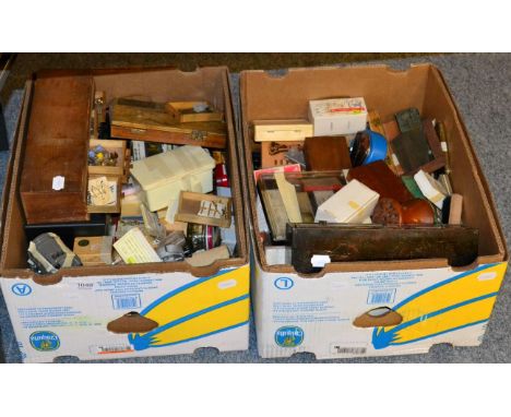 A quantity of watch tools and watch parts, some items by Bergeon and Seitz, etc (in two boxes)