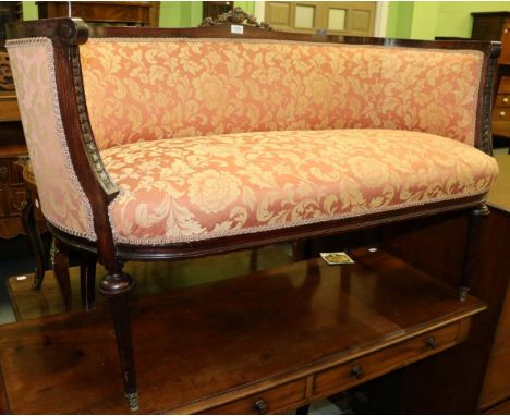 A 19th century mahogany framed French boudoir sofa