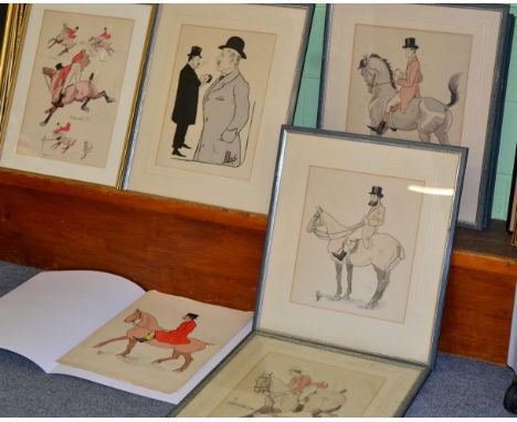 After Mitch, eleven prints from ''A L Hippique'' portfolio Profilset silhouettes per Mitch 1902, Paris (11) (3 unframed) 