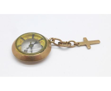A 9ct gold compass fob, 4.6g 