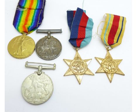 A group of five WWI and WWII medals to Pte. R. Sonnen, 10th S.A.H and 262278 R. Sonnen 