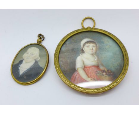 Two portrait miniatures 