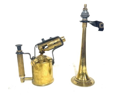 Vintage Original Sievert blow torch, 1920's 1930's brass car horn