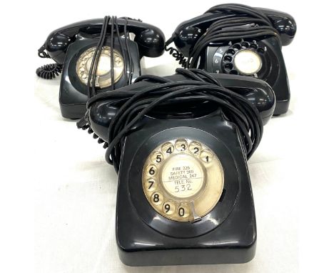 3 Vintage / Retro  black telephones
