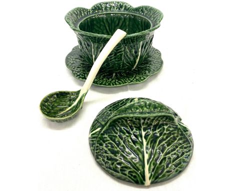 1970's Cabbage design 3 litre tureen with drip plate, lid and ladle