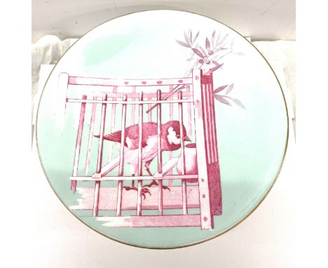 Antique Brown Westhead Moore &amp; Co Victorian CANOVA Bird in Cage Comport, stamp to base 