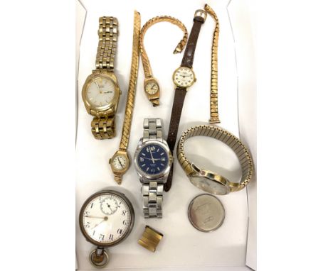 Tray of ladies and gents wrist watches, includes 1 pocket watch