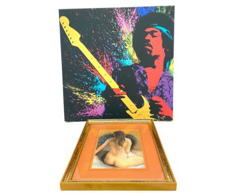 Canvas print of Jimi Hendrix 51cm x 51cm, Original nude print
