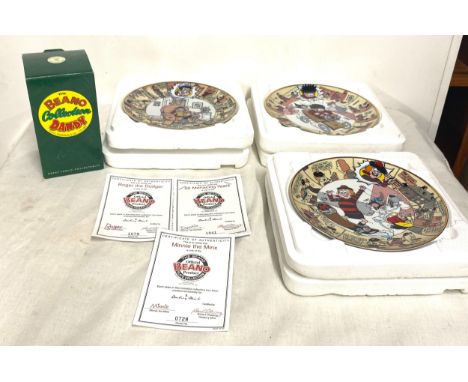 Selection of vintage Beano collectors plates etc 