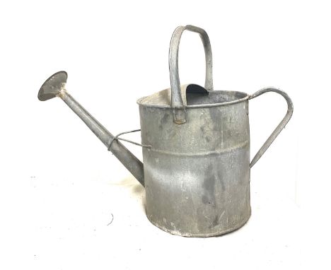 Galvanished vintage watering can with rose 