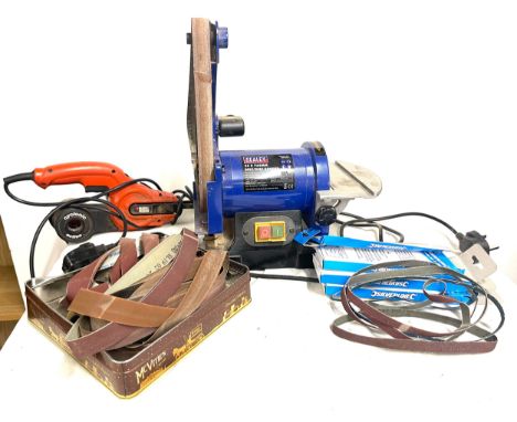 Sealey belt and disc sander, Black and Decker cyclonic sander, both working 