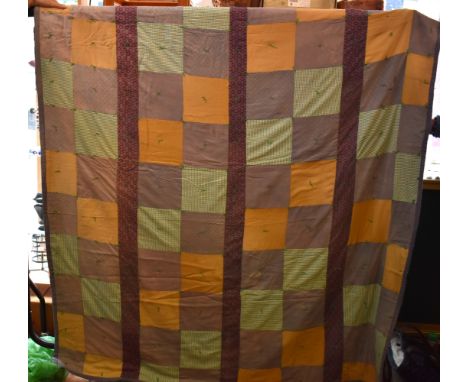 Quilt - This is similar to a Strippy quilt and has large squares with half squares around the border measurement 77" x 60" ha