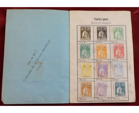 Portuguese Colonies - Macau 1929 Universal Postal Congress London souvenir booklet embossed stamped and signed with (42) m/m 