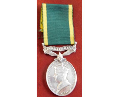 British Territorial Force Efficiency Medal (George VI (Aa)) with Territorial bar named to: 4454734 Pte. N. Atkinson. Durham L