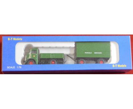B-T Models DA50 - AEC Ballast Tractor &amp; Drawbar Van Trailer 'BRS Parcels' Circa 1948-1958. Mint in box.
