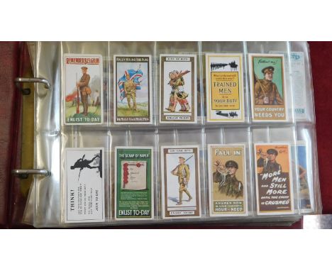 Cigarette Card collection - Military Theme Incl Wills 1915 Recruiting Posters set of 12, Wills Military Motors set of 50, Wil