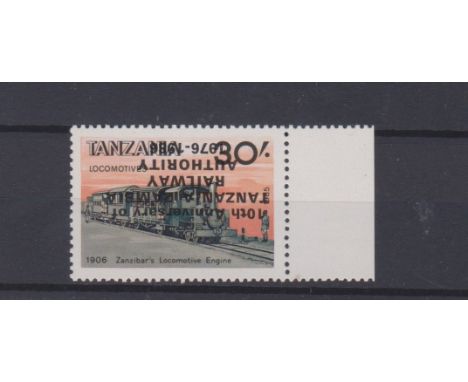 Tanzania 1986 30/- Locomotive (Zanzibar's Locomotive Engine, Error Overprint 10th Anniversary of Tanzanian Railway Authority,