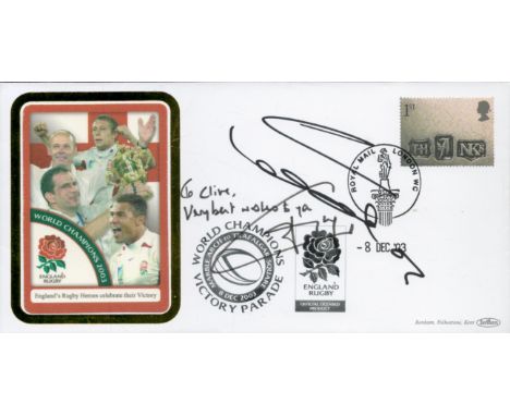Jonny Wilkinson and Sir Clive Woodward signed World Champions 2003 FDC. Good condition. All autographs are genuine hand signe
