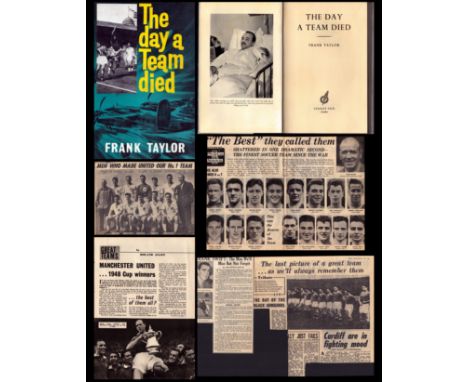 Manchester United vintage 1950s Newspaper Cuttings and The Day the Team Died hardback book first Edition by the author Frank 