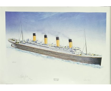 Milvina Dean signed First light Titanic print. Approx size 20x14inch. Good condition. All autographs are genuine hand signed 
