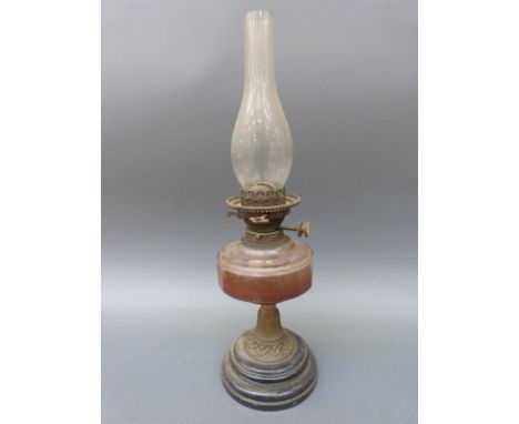 A Hinks No 2 Duplex oil lamp, height 56cm 