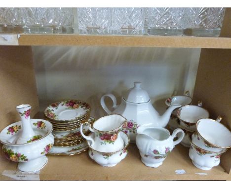 Royal Albert Old Country Roses tea service with additional pieces