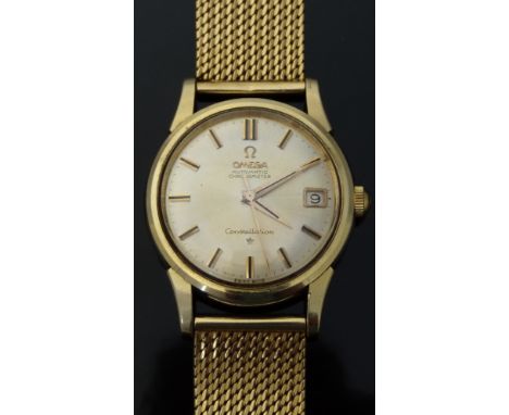 Omega Constellation Auctomatic Chronometer gentleman's wristwatch with date aperture, two tone hands and baton markers and ch