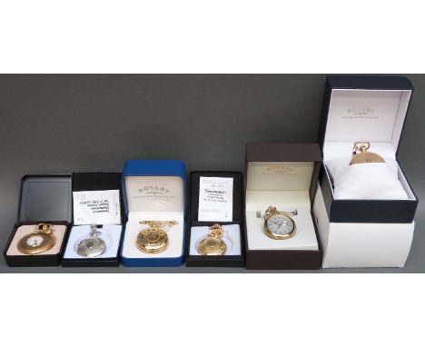 Six Rotary, Sekonda and similar pocket watches, all in original boxes, some with certificates. 