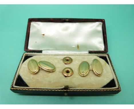 A pair of 9ct gold cufflinks and a pair of 9ct gold studs in original box, 4.2g. 