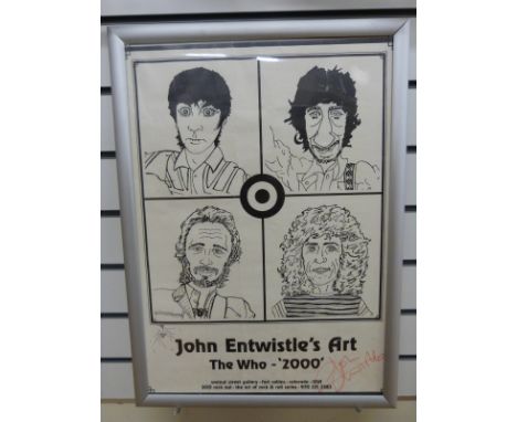 A poster for 'John Entwhistle's Art - The Who - 2000' signed by Entwhistle