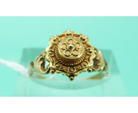 A late Victorian/ early Edwardian ring marked 15ct (size N)