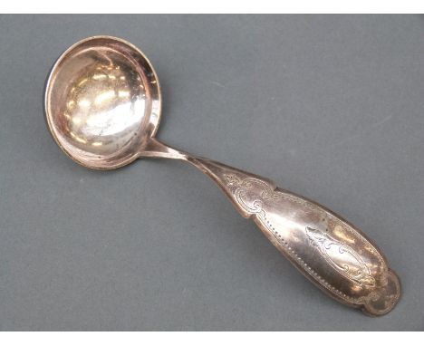 A Dutch hallmarked silver brandy ladle, assay mark for Schoonhoven date 1874, weight 47g, length 16cm