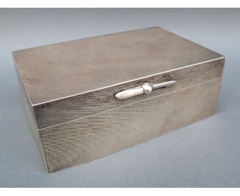 A WWII RAF interest engine turned cigarette case with 600 City of London Squadron 2-9-39 engraved to lid, the lid opening via