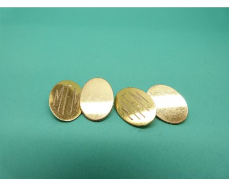 A pair of 15ct gold cufflinks, 11g. 