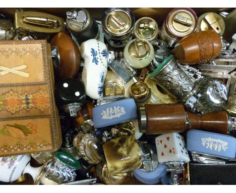 Approximately 75 various Ronson, Colibri and other table lighters, cigarette cases etc