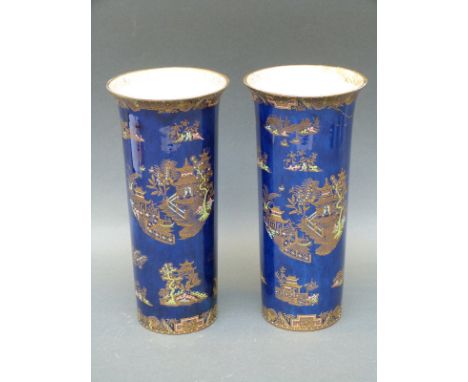Two Carltonware oriental style vases, 26cm tall