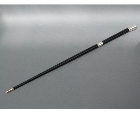 A silver mounted ebony conductor's baton engraved to collar 'Presented By Richmond Rd Baptist Church to R Pattermore 1928'