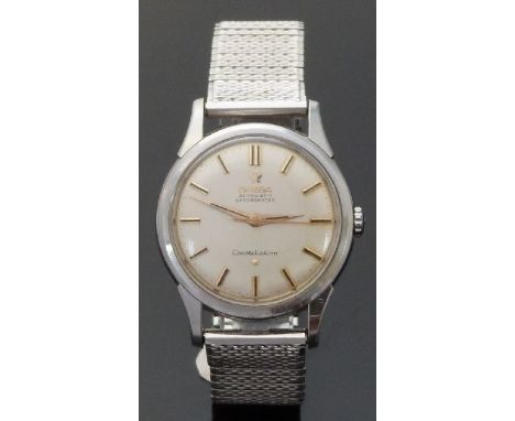 Omega Constellation Chronometer Automatic gentleman's wristwatch with two tone baton markers, gold hands and stainless steel 